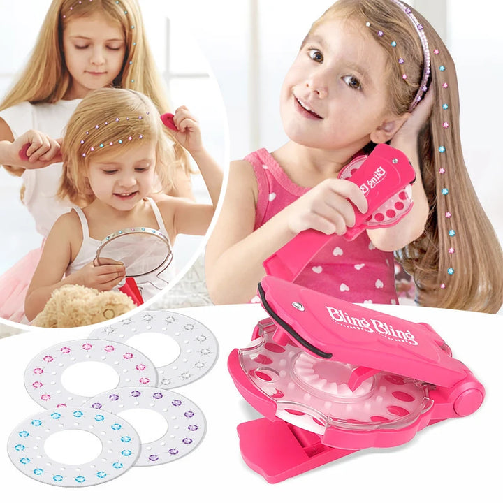 Toys for Girls Beauty Fashion Hair Diamonds Bling Glitter Hair Magic Jewel Drill Interactive Toys Headwear Hair Accessories Gift